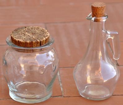 Aceitera vidrio tradicional con tapón corcho