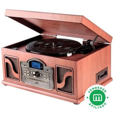 TOCADISCOS MUSE MT-112W MICROSISTEMA, TRES VELOCIDADES, CD, USB, BLUETOOTH,  CAJA MADERA NEGRA