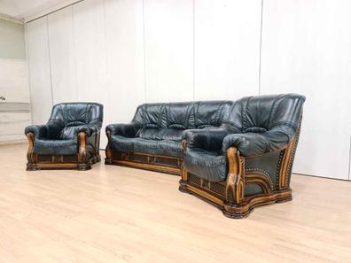 Sofa piel color azul petroleo Sofás, sillones y sillas de segunda mano  baratos en Madrid | Milanuncios