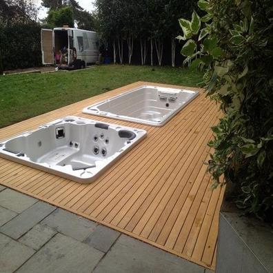 Bañera Exterior Madera  Hot tub outdoor, Hot tub landscaping, Sunken hot  tub