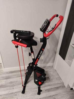 pooboo - Bicicleta estática plegable, bicicleta fija para fitness, de  interior, magnética, resistencia ajustable de 8 niveles, soporte de botella  y