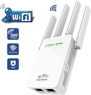  Amplificador de señal WiFi, extensor de alcance WiFi, repetidor  de hasta 300 Mbps, punto de acceso, red 2.4G con puerto LAN de antenas  integradas, fácil configuración : Electrónica