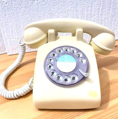 Teléfono giratorio retro, teléfono antiguo con cable antiguo con función de  timbre mecánico y altavoz, estilo clásico de los años 60, teléfono antiguo