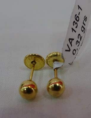 Pendientes oro bolitas de segunda mano para mujer Milanuncios