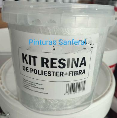 Kit Fibra De Vidrio Parche 500 Gr Resina+pincel+lijas+guant