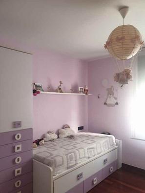 ➡ Dormitorio juvenil con doble cama Nido + Estanteria + Armario +