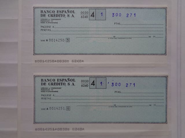 Milanuncios - Talon cheque bancario - banesto (W)