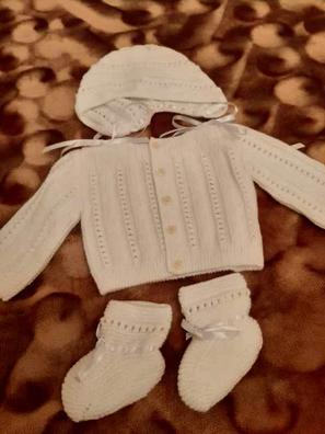 Conjunto 3 prendas de punto tricot: chaqueta, pantalón y patucos para bebé  recién nacido beige jaspeado - Vertbaudet