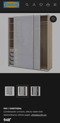 PAX / SVARTISDAL combinación armario, gris oscuro/blanco efecto papel,  200x66x236 cm - IKEA