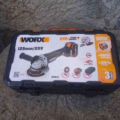Amoladora a batería WORX WX800.9 20V disco 115mm. Sin batería y cargador.