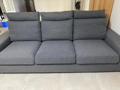 VIMLE funda sofá 3 plazas chaiselongue, con reposacabezas con reposabrazos  anchos/Gunnared beige - IKEA