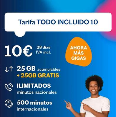 Orange Spain - Tarjeta SIM Prepago 25GB en España, 5.000 Minutos  Nacionales, 50 Minutos internacionales