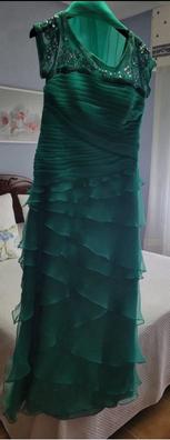 Vestido fiesta rosa clara turquesa de segunda mano para mujer