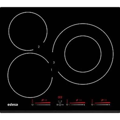 Negro Hoover H-HOB 100 HDI 30 Placa inducción 2 fuegos Temporizador individual 9 potencias 3500W Bloqueo seguridad 28cm 