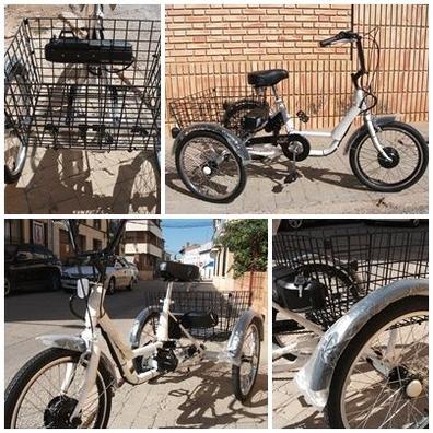 Triciclo eléctrico para adultos, motor de 500 W, bicicleta eléctrica de  montaña con neumáticos gruesos de 48 V 10 Ah, batería de 7 velocidades y 20