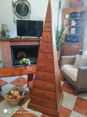 Mueble cajonera pirámide de madera maciza 23 cajones estilo rústico