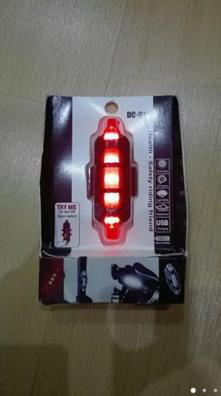  DC918 Luz LED roja de alta potencia 4 modos de luz trasera de  bicicleta recargable - negro y rojo (1 ud)