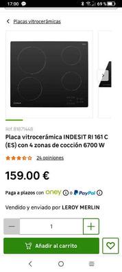 PLACA VITROCERAMICA 4 FUEGOS INDESIT RI161C