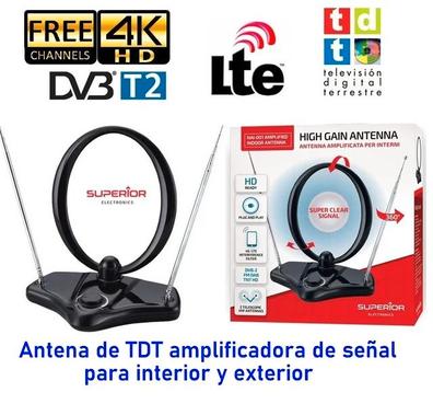 Antena TDT LTE media ganancia 15 dB BKM Negro