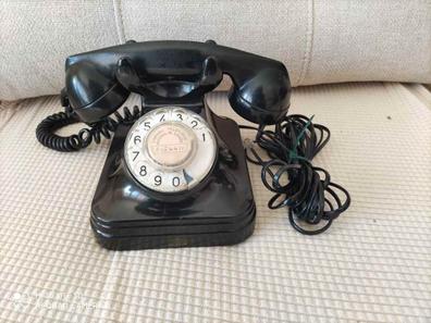 Teléfono fijo retro, teléfonos fijos antiguos con campana de metal clásica,  teléfono de alambre vintage de los años 60, teléfono de marcación