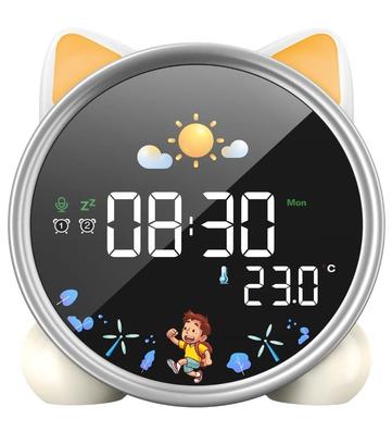  Reloj despertador para dormitorios, reloj de espejo con 8 luces  de ambiente RGB, alarma dual, 3 modos de alarma, repetición, ayuda para  dormir, temporizador, cargador USB, reloj despertador digital para niños