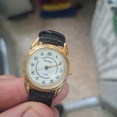 Oferta Reloj dorado Mujer sumergible de acero esfera dorada de