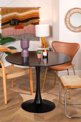 Mesa de centro, mesa de bar, muebles de cocina, mesa de comedor, mesa  redonda clásica, mesas de café, mesa de tocador, mesa auxiliar (color  negro) : Hogar y Cocina 