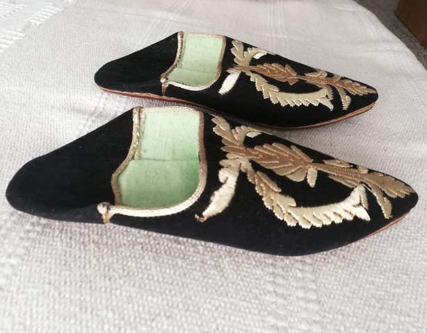 Milanuncios babuchas marroquís negras-dorado