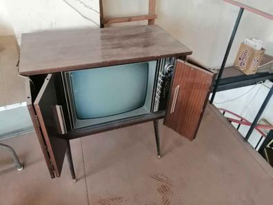 Mueble TV 180 cm con 9 compartimentos - MDF - tiradores dorados - Natural y  Blanco