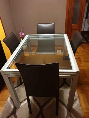 conjunto-mesa-comedor-de-cristal-110x70cm-y-4-sillas-acolchadas