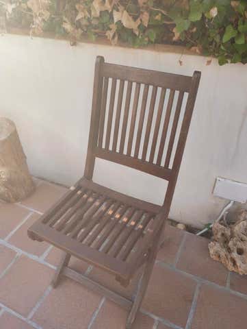 Milanuncios - Silla de madera plegable marrón