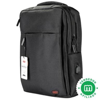 Mochila negra con departamento para portátil de 15, Envío 48/72 horas