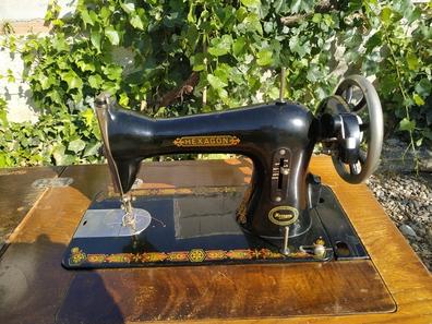 maquina de coser manual muy antigua hexagon - Compra venta en todocoleccion