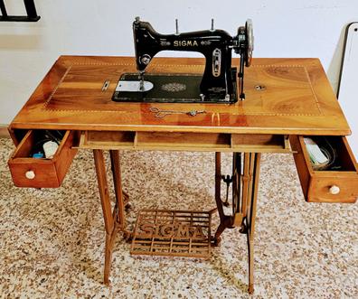 antigua maquina coser alfa con mesa y pie metal - Compra venta en