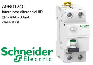 Interruptor Diferencial Superinmunizado 2P 40Amp 30mA A9R61240 Schneider  Electric