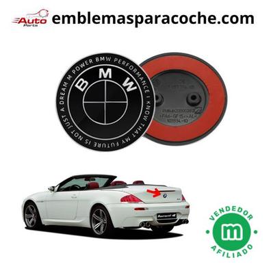 Emblema para capo compatible con BMW 82 mm de 3 pines negro