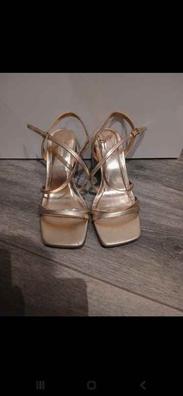 Sandalias tacon doradas Moda y complementos de segunda mano barata