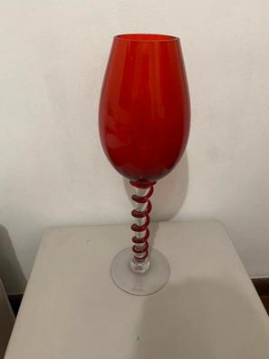 juego de 6 copas rojas de murano talladas - Compra venta en