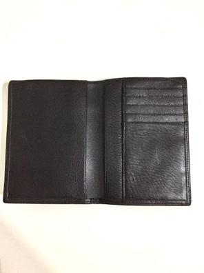 Cartera Billetera con Monedero hombre en piel vacuno color negro-Coco- EL  POTRO