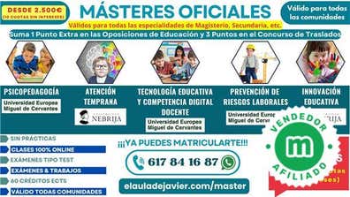 Master profesorado Másters y posgrados Milanuncios