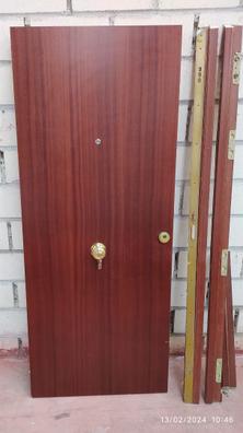 Puerta blindada izquierda madera para barnizar/madera para