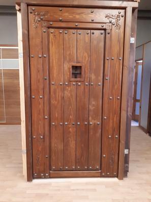 Puerta corredera con herrajes de acero fabricada en madera dura de pino con  acabado natural 90 x 210 cm Vida XL