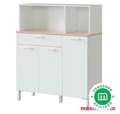 BASIC Mueble microondas 1c+2p Blanco Artik-Cemento