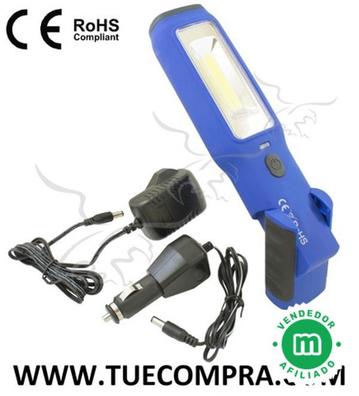 1 pza. Linterna LED, potente linterna de 4 LED con luz lateral COB,  linterna LED recargable por USB de 4 modos, linterna con batería  incorporada resis