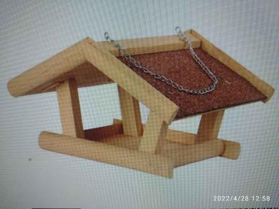 Comedero para pájaros de madera colgante, casa para pájaros con techo hecho  a mano, Patio, jardín al aire libre -  España
