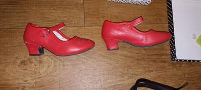 Zapatos tacón niña flamenca gitana número 36 de segunda mano por