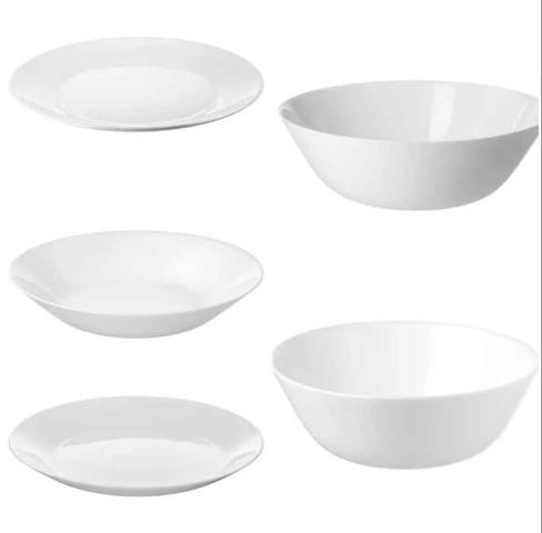 Milanuncios Vajilla Blanca de Vidrio 18 Piezas Ikea