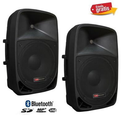 Pronomic E-215 MA 15 altavoz activo de 500 vatios set con soportes