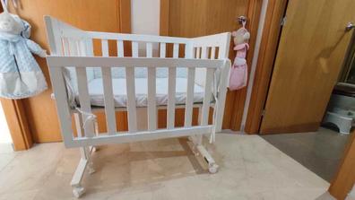 Minicuna Tijera Madera bebé con vestidura algodón Beige 55x87x74 cm