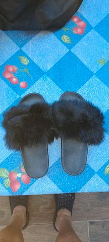 Chanclas discount de pelo